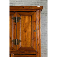 Chinese 19th Century Qing Dynasty Period Accordion Door Cabinet with Drawers
