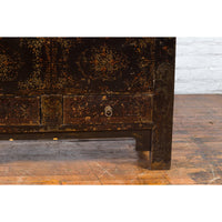 Chinese Qing Dynasty 19th Century Cabinet with Original Black Lacquer Finish