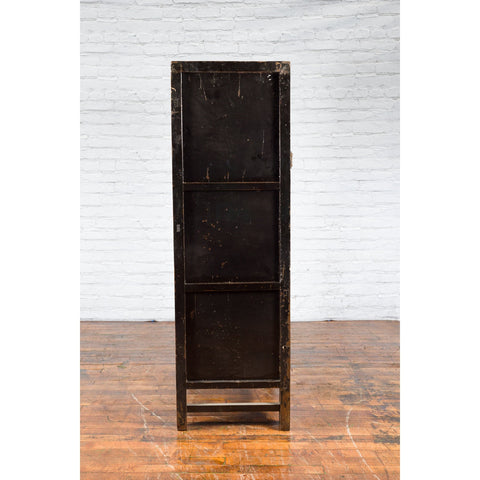 Chinese Qing Dynasty 19th Century Cabinet with Original Black Lacquer Finish - Antique Chinese and Vintage Asian Furniture for Sale at FEA Home