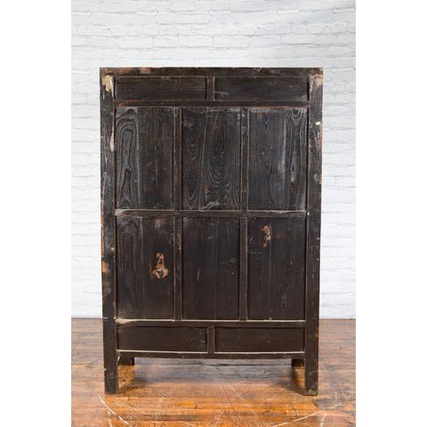 Chinese Qing Dynasty 19th Century Cabinet with Original Black Lacquer Finish - Antique Chinese and Vintage Asian Furniture for Sale at FEA Home