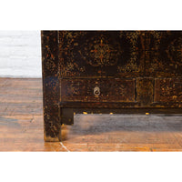 Chinese Qing Dynasty 19th Century Cabinet with Original Black Lacquer Finish