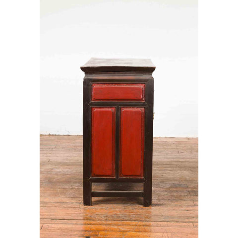 Chinese Qing Dynasty 19th Century Red and Black Lacquer Cabinet with Drawers-YN1055-12. Asian & Chinese Furniture, Art, Antiques, Vintage Home Décor for sale at FEA Home