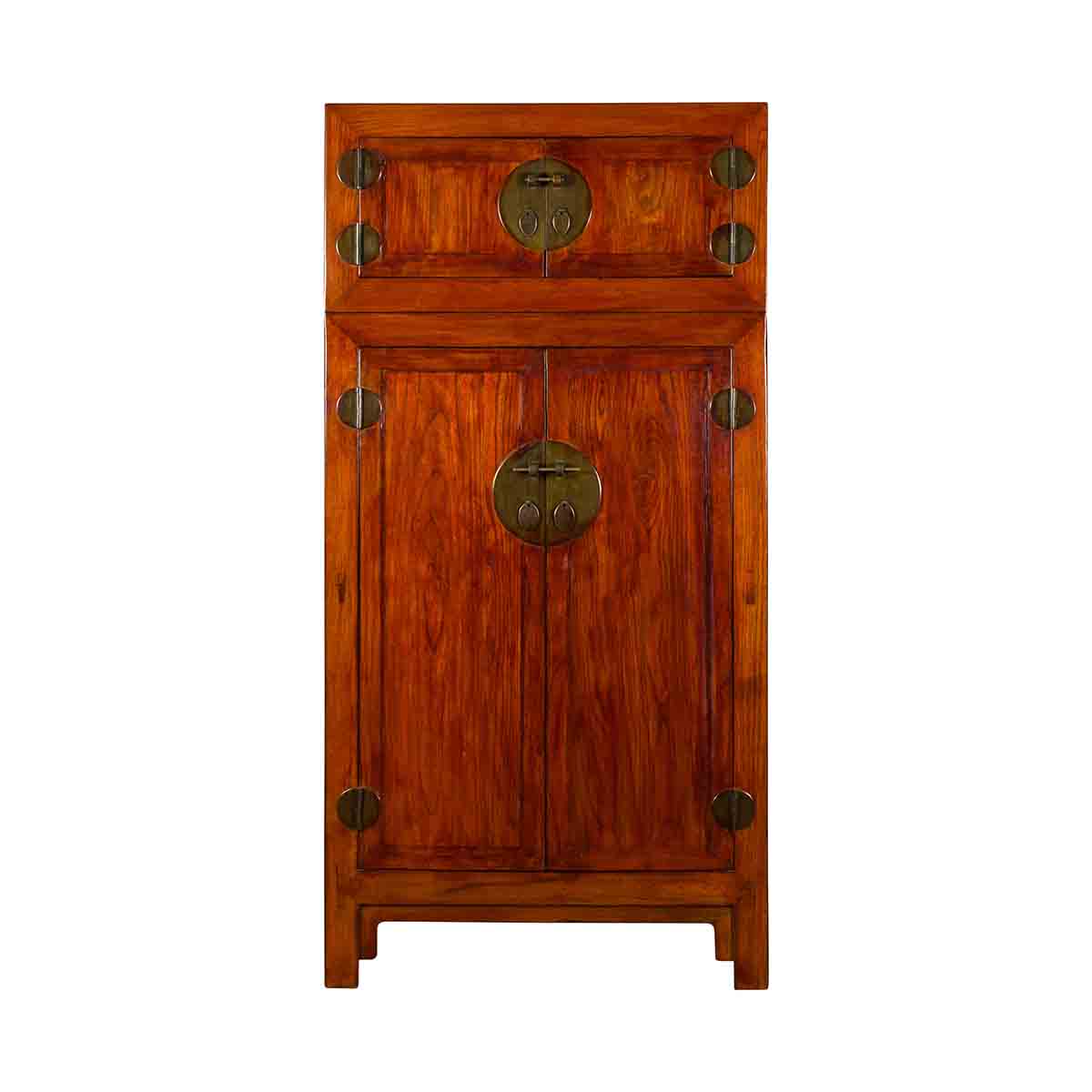 Chinese 19th Century Qing Dynasty Elm Compound Cabinet with Traditional Hardware-1. Asian & Chinese Furniture, Art, Antiques, Vintage Home Décor for sale at FEA Home