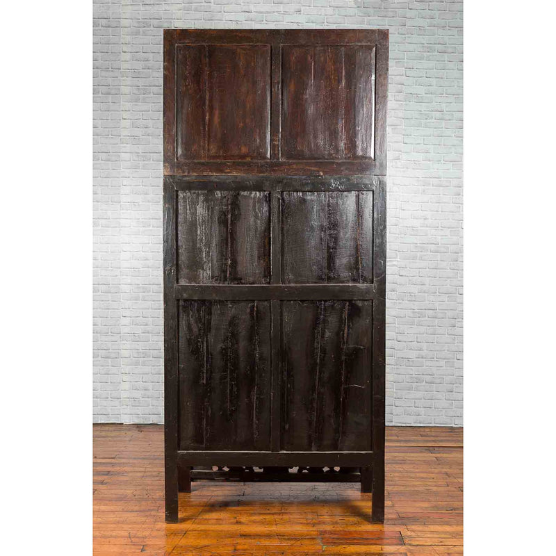 Chinese Qing Dynasty 19th Century Red Lacquer Cabinet with Chinoiserie Décor-15. Asian & Chinese Furniture, Art, Antiques, Vintage Home Décor for sale at FEA Home