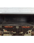Pair of Chinese Qing Dynasty Black Lacquer Cabinets with Hand Painted Motifs-11. Asian & Chinese Furniture, Art, Antiques, Vintage Home Décor for sale at FEA Home