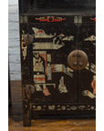 Pair of Chinese Qing Dynasty Black Lacquer Cabinets with Hand Painted Motifs-12. Asian & Chinese Furniture, Art, Antiques, Vintage Home Décor for sale at FEA Home