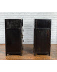 Pair of Chinese Qing Dynasty Black Lacquer Cabinets with Hand Painted Motifs-16. Asian & Chinese Furniture, Art, Antiques, Vintage Home Décor for sale at FEA Home