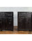 Pair of Chinese Qing Dynasty Black Lacquer Cabinets with Hand Painted Motifs-17. Asian & Chinese Furniture, Art, Antiques, Vintage Home Décor for sale at FEA Home