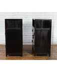 Pair of Chinese Qing Dynasty Black Lacquer Cabinets with Hand Painted Motifs-18. Asian & Chinese Furniture, Art, Antiques, Vintage Home Décor for sale at FEA Home