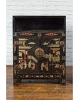 Pair of Chinese Qing Dynasty Black Lacquer Cabinets with Hand Painted Motifs-4. Asian & Chinese Furniture, Art, Antiques, Vintage Home Décor for sale at FEA Home