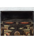 Pair of Chinese Qing Dynasty Black Lacquer Cabinets with Hand Painted Motifs-6. Asian & Chinese Furniture, Art, Antiques, Vintage Home Décor for sale at FEA Home
