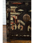 Pair of Chinese Qing Dynasty Black Lacquer Cabinets with Hand Painted Motifs-9. Asian & Chinese Furniture, Art, Antiques, Vintage Home Décor for sale at FEA Home