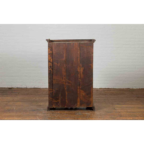 19th Century Indian Hand-Painted Burnt Orange and Green Cabinet-11. Asian & Chinese Furniture, Art, Antiques, Vintage Home Décor for sale at FEA Home