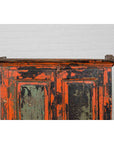 19th Century Indian Hand-Painted Burnt Orange and Green Cabinet-5. Asian & Chinese Furniture, Art, Antiques, Vintage Home Décor for sale at FEA Home