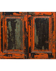 19th Century Indian Hand-Painted Burnt Orange and Green Cabinet-8. Asian & Chinese Furniture, Art, Antiques, Vintage Home Décor for sale at FEA Home