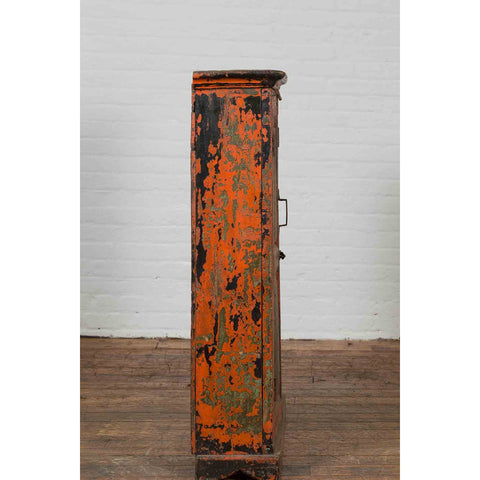 19th Century Indian Hand-Painted Burnt Orange and Green Cabinet-10. Asian & Chinese Furniture, Art, Antiques, Vintage Home Décor for sale at FEA Home