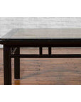 Chinese Early 20th Century Black Lacquered Coffee Table with Stone Top Inset-7. Asian & Chinese Furniture, Art, Antiques, Vintage Home Décor for sale at FEA Home