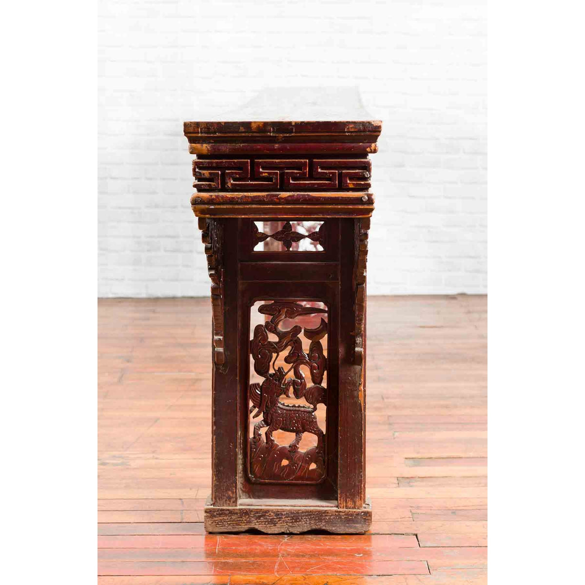 Large Qing Dynasty Chinese Altar Console Table with Fretwork and Dragon Motifs-14. Asian &amp; Chinese Furniture, Art, Antiques, Vintage Home Décor for sale at FEA Home