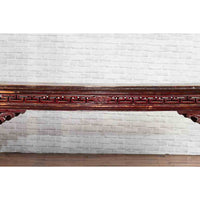 Large Qing Dynasty Chinese Altar Console Table with Fretwork and Dragon Motifs