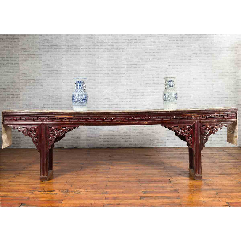 Large Qing Dynasty Chinese Altar Console Table with Fretwork and Dragon Motifs-YN1141-4. Asian & Chinese Furniture, Art, Antiques, Vintage Home Décor for sale at FEA Home