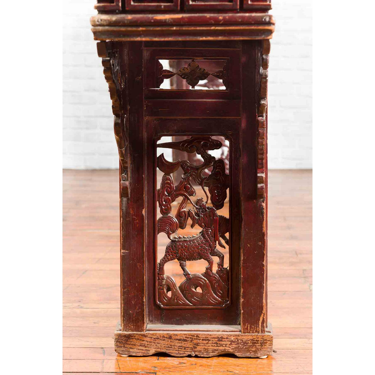 Large Qing Dynasty Chinese Altar Console Table with Fretwork and Dragon Motifs-10. Asian &amp; Chinese Furniture, Art, Antiques, Vintage Home Décor for sale at FEA Home