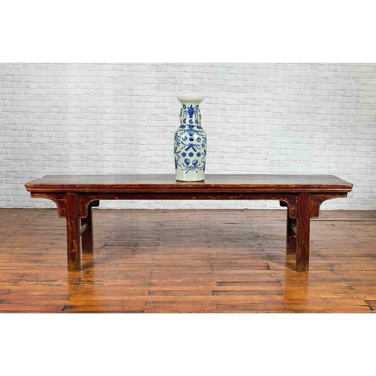 Chinese 19th Century Qing Dynasty Coffee Table with Distressed Patina-4. Asian &amp; Chinese Furniture, Art, Antiques, Vintage Home Décor for sale at FEA Home