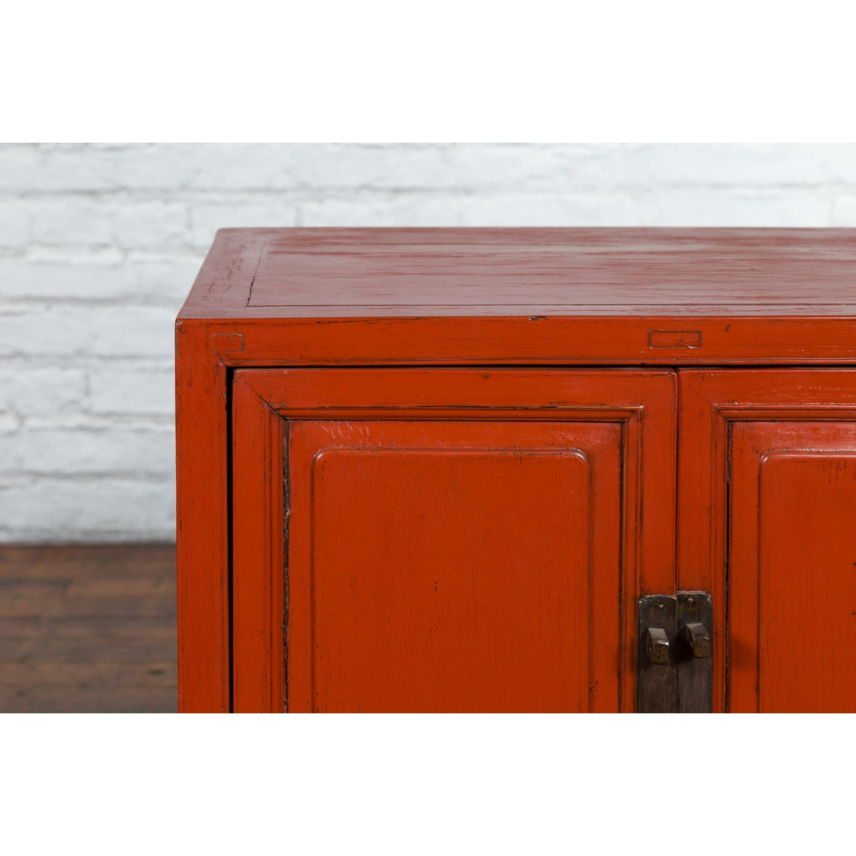 Chinese Qing Dynasty 19th Century Red Lacquer Cabinet with Doors and Drawers-5. Asian &amp; Chinese Furniture, Art, Antiques, Vintage Home Décor for sale at FEA Home