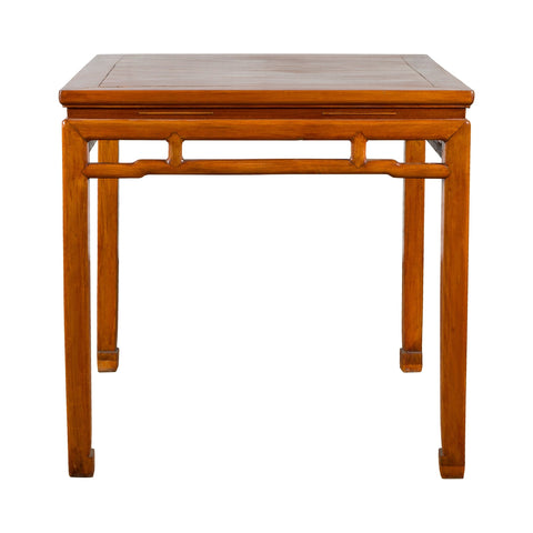 Qing Dynasty 19th Century Table with Humpback Stretchers and Horse Hoof Legs - Antique Chinese and Vintage Asian Furniture for Sale at FEA Home