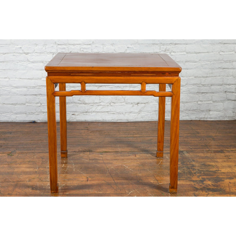 Qing Dynasty 19th Century Table with Humpback Stretchers and Horse Hoof Legs - Antique Chinese and Vintage Asian Furniture for Sale at FEA Home