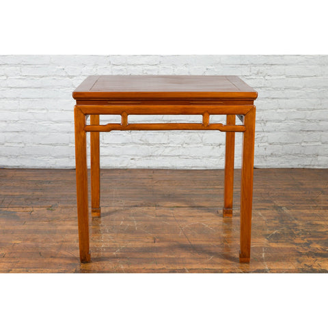 Qing Dynasty 19th Century Table with Humpback Stretchers and Horse Hoof Legs - Antique Chinese and Vintage Asian Furniture for Sale at FEA Home