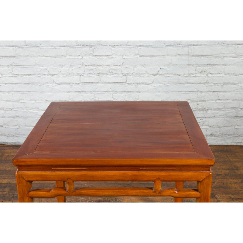Qing Dynasty 19th Century Table with Humpback Stretchers and Horse Hoof Legs - Antique Chinese and Vintage Asian Furniture for Sale at FEA Home