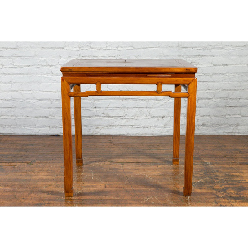 Qing Dynasty 19th Century Table with Humpback Stretchers and Horse Hoof Legs - Antique Chinese and Vintage Asian Furniture for Sale at FEA Home