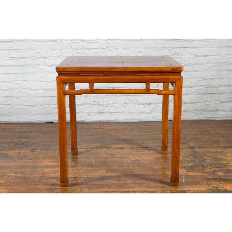 Qing Dynasty 19th Century Table with Humpback Stretchers and Horse Hoof Legs - Antique Chinese and Vintage Asian Furniture for Sale at FEA Home