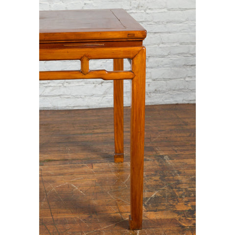 Qing Dynasty 19th Century Table with Humpback Stretchers and Horse Hoof Legs - Antique Chinese and Vintage Asian Furniture for Sale at FEA Home
