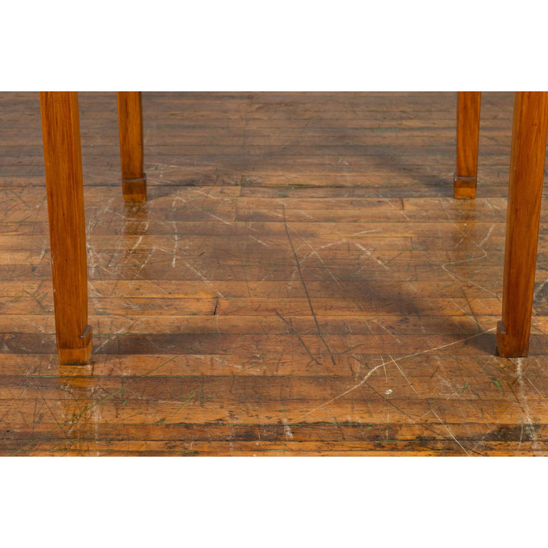 Qing Dynasty 19th Century Table with Humpback Stretchers and Horse Hoof Legs - Antique Chinese and Vintage Asian Furniture for Sale at FEA Home