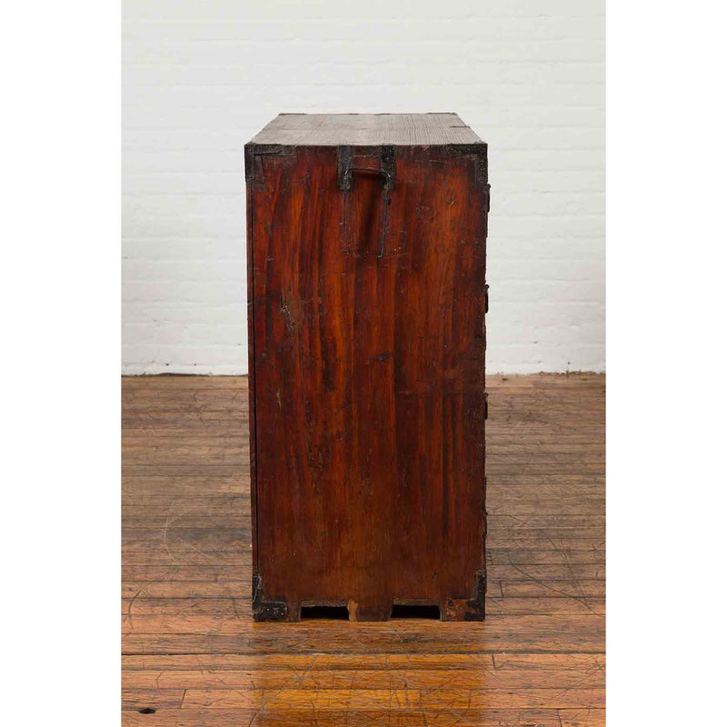 Japanese Meiji Period Keyaki Wood Tansu Clothing Chest in the Sendai Style-YN1238-14. Asian & Chinese Furniture, Art, Antiques, Vintage Home Décor for sale at FEA Home