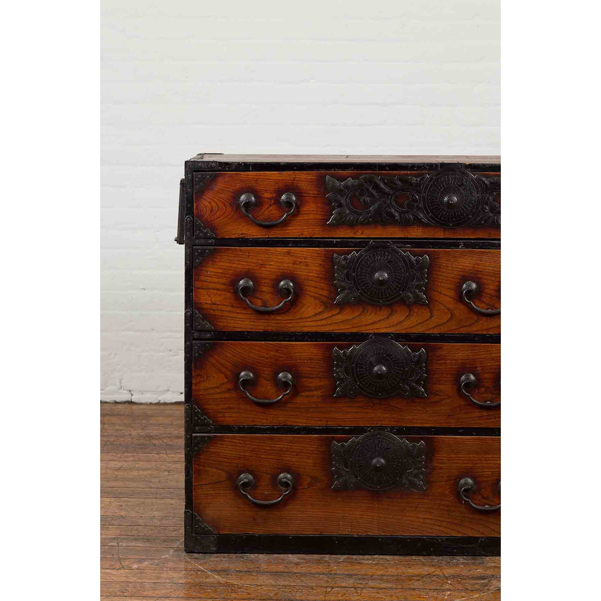 Japanese Meiji Period Keyaki Wood Tansu Clothing Chest in the Sendai Style-8. Asian &amp; Chinese Furniture, Art, Antiques, Vintage Home Décor for sale at FEA Home