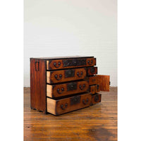 Japanese Meiji Period Keyaki Wood Tansu Clothing Chest in the Sendai Style