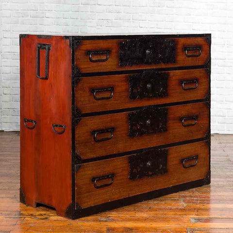 Japanese 19th Century Keyaki Wood Isho Dansu Clothing Chest with Iron Hardware-YN1239-2. Asian & Chinese Furniture, Art, Antiques, Vintage Home Décor for sale at FEA Home