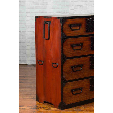 Japanese 19th Century Keyaki Wood Isho Dansu Clothing Chest with Iron Hardware-YN1239-11. Asian & Chinese Furniture, Art, Antiques, Vintage Home Décor for sale at FEA Home
