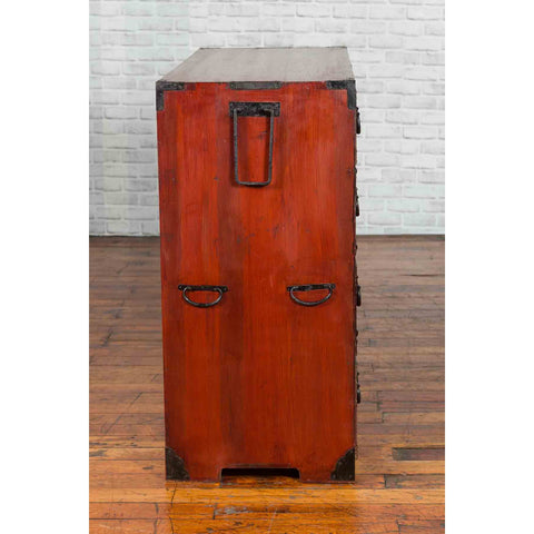 Japanese 19th Century Keyaki Wood Isho Dansu Clothing Chest with Iron Hardware-YN1239-14. Asian & Chinese Furniture, Art, Antiques, Vintage Home Décor for sale at FEA Home