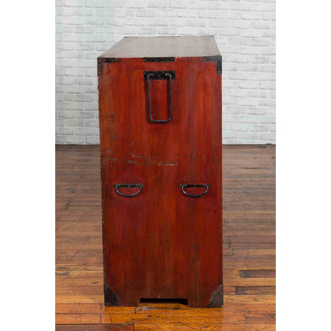 Japanese 19th Century Keyaki Wood Isho Dansu Clothing Chest with Iron Hardware-YN1239-16. Asian & Chinese Furniture, Art, Antiques, Vintage Home Décor for sale at FEA Home