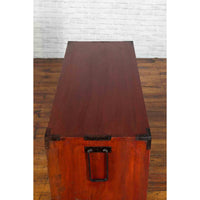 Japanese 19th Century Keyaki Wood Isho Dansu Clothing Chest with Iron Hardware
