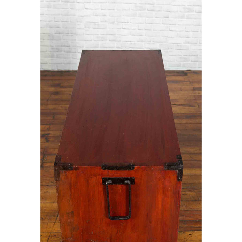 Japanese 19th Century Keyaki Wood Isho Dansu Clothing Chest with Iron Hardware-YN1239-17. Asian & Chinese Furniture, Art, Antiques, Vintage Home Décor for sale at FEA Home
