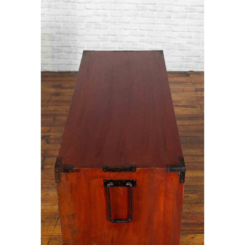Japanese 19th Century Keyaki Wood Isho Dansu Clothing Chest with Iron Hardware-YN1239-17. Asian & Chinese Furniture, Art, Antiques, Vintage Home Décor for sale at FEA Home