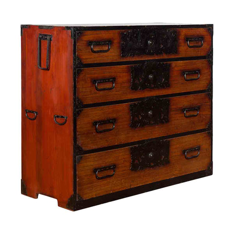Japanese 19th Century Keyaki Wood Isho Dansu Clothing Chest with Iron Hardware-YN1239-1. Asian & Chinese Furniture, Art, Antiques, Vintage Home Décor for sale at FEA Home