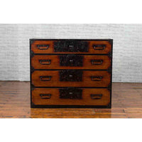 Japanese 19th Century Keyaki Wood Isho Dansu Clothing Chest with Iron Hardware