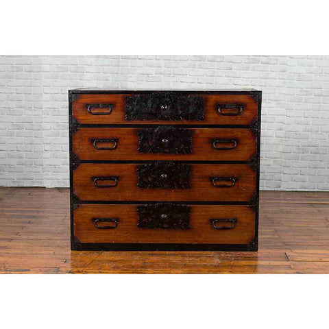 Japanese 19th Century Keyaki Wood Isho Dansu Clothing Chest with Iron Hardware-YN1239-3. Asian & Chinese Furniture, Art, Antiques, Vintage Home Décor for sale at FEA Home