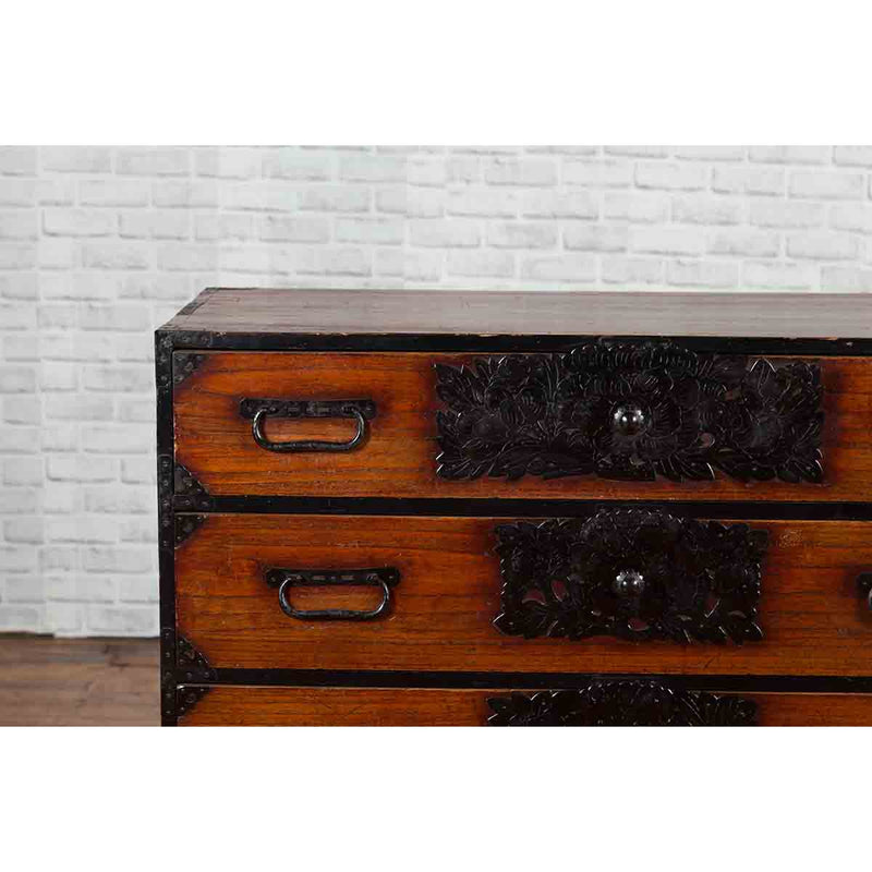 Japanese 19th Century Keyaki Wood Isho Dansu Clothing Chest with Iron Hardware-YN1239-6. Asian & Chinese Furniture, Art, Antiques, Vintage Home Décor for sale at FEA Home