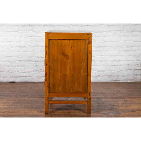 Chinese Antique Elm and Burlwood Two-Toned Side Cabinet with Doors and Drawers-14. Asian & Chinese Furniture, Art, Antiques, Vintage Home Décor for sale at FEA Home